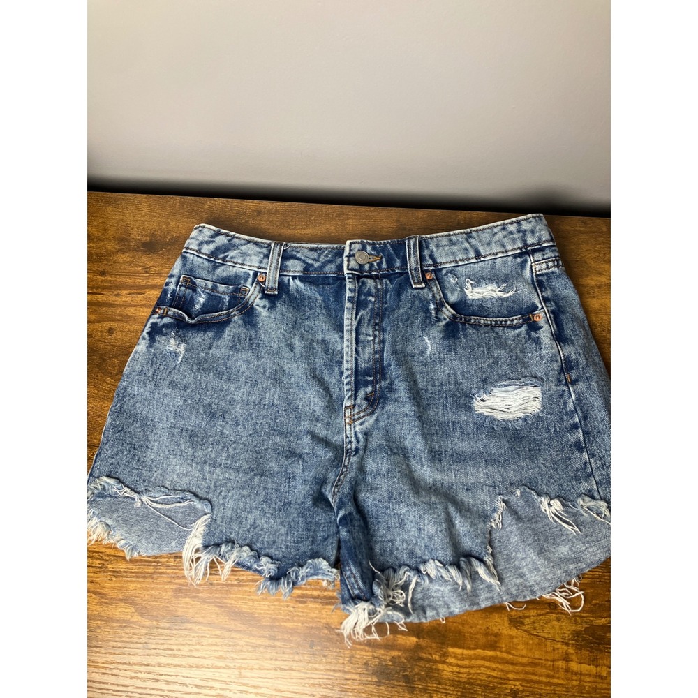 Wild Fable Highest Rise Distressed Denim Shorts Light Wash Size 12